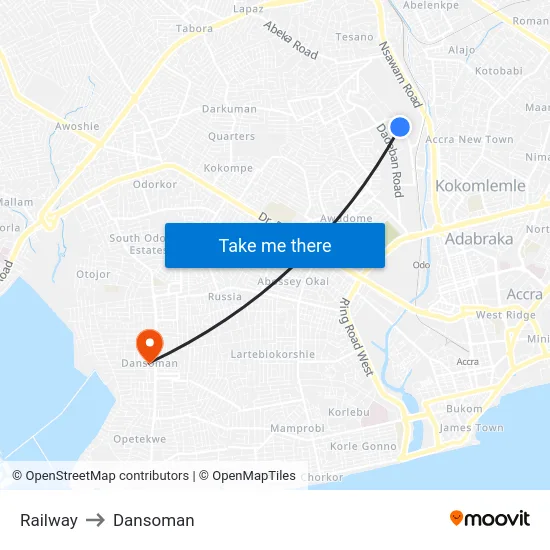 Railway to Dansoman map