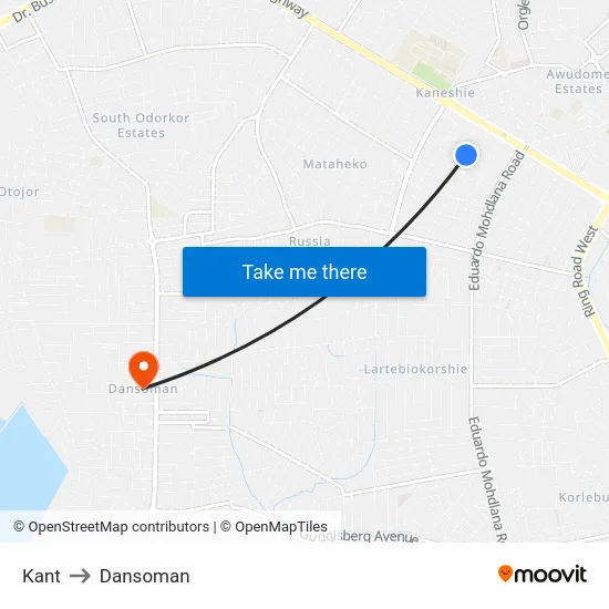 Kant to Dansoman map