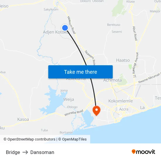 Bridge to Dansoman map