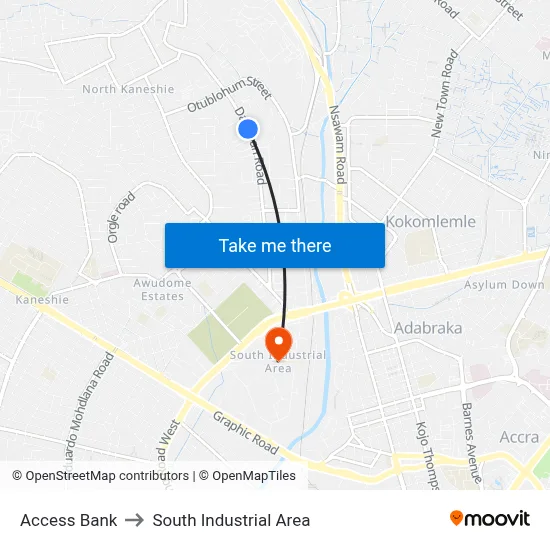 Access Bank to South Industrial Area map