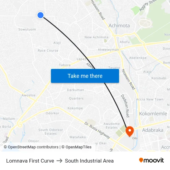 Lomnava First Curve to South Industrial Area map