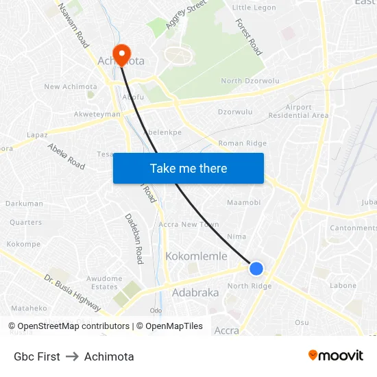 Gbc First to Achimota map