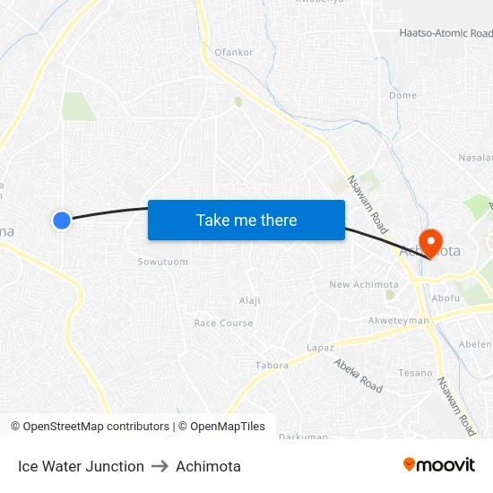 Ice Water Junction to Achimota map