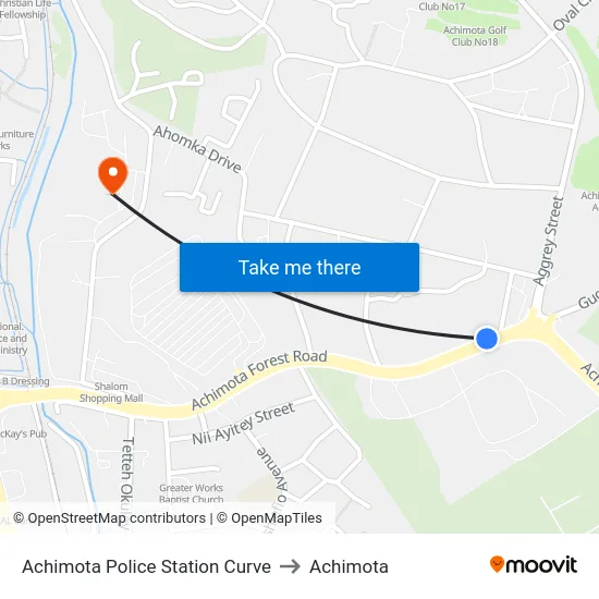 Achimota Police Station Curve to Achimota map