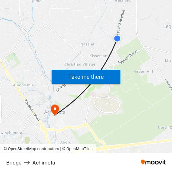 Bridge to Achimota map