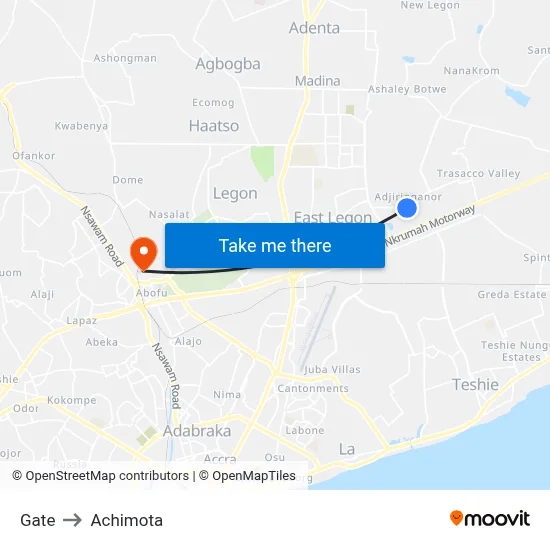 Gate to Achimota map