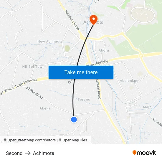 Second to Achimota map