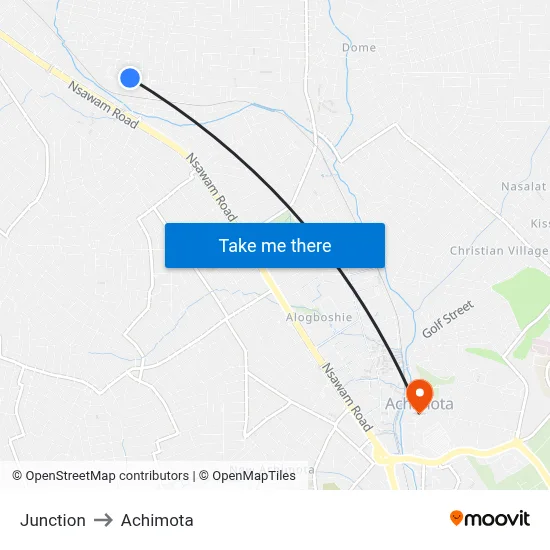 Junction to Achimota map