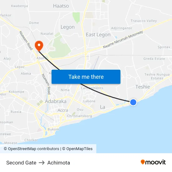 Second Gate to Achimota map