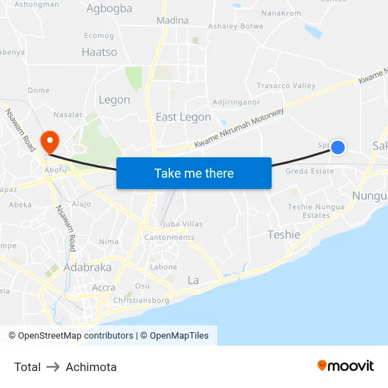 Total to Achimota map