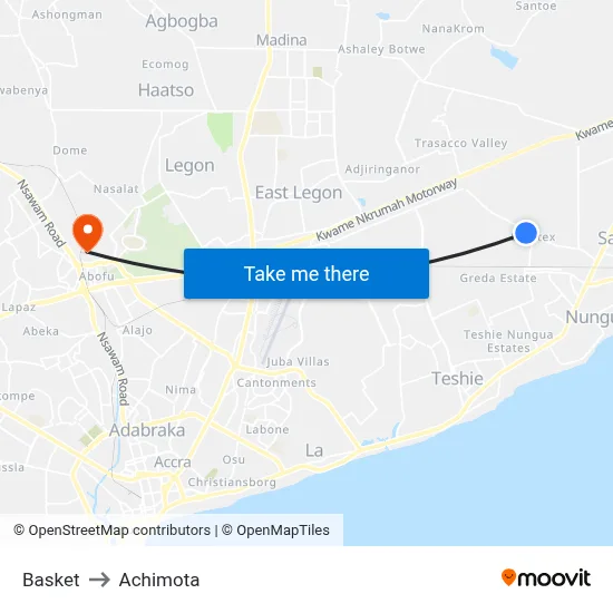 Basket to Achimota map