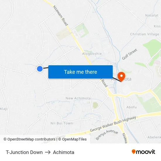 T-Junction Down to Achimota map