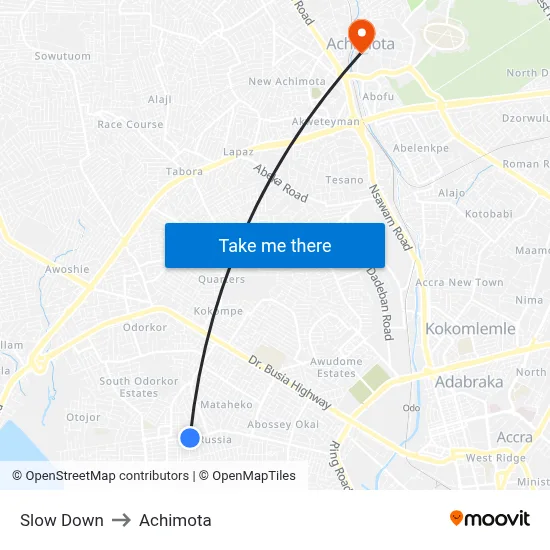 Slow Down to Achimota map