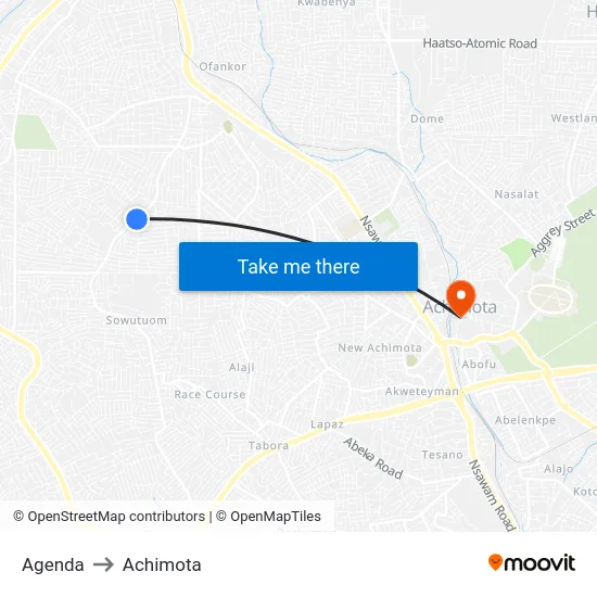Agenda to Achimota map