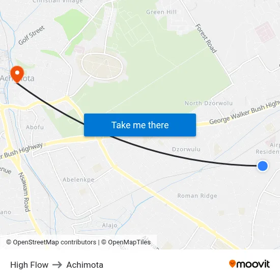 High Flow to Achimota map