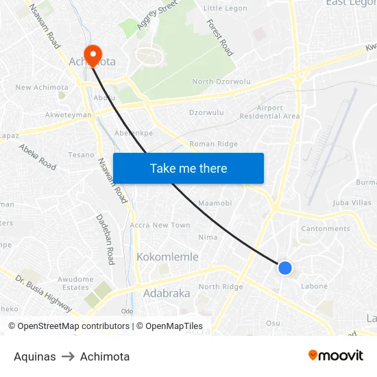 Aquinas to Achimota map