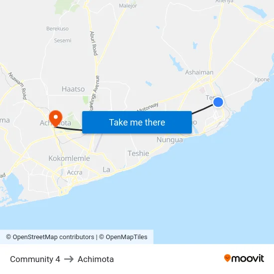 Community 4 to Achimota map