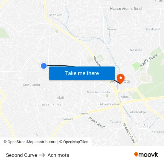 Second Curve to Achimota map