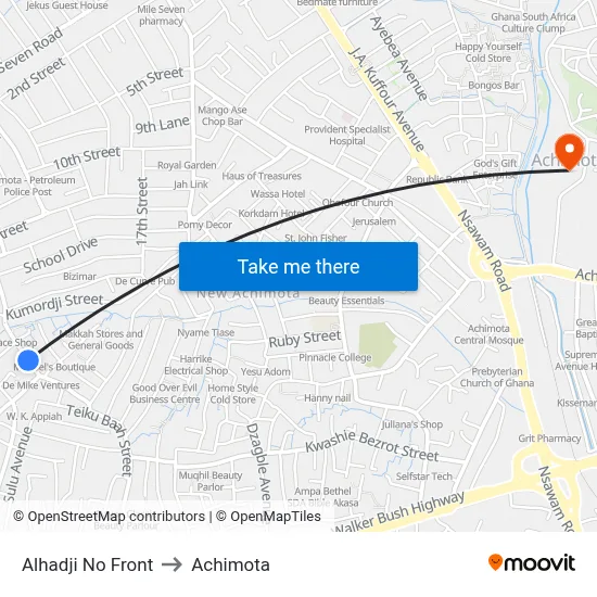 Alhadji No Front to Achimota map