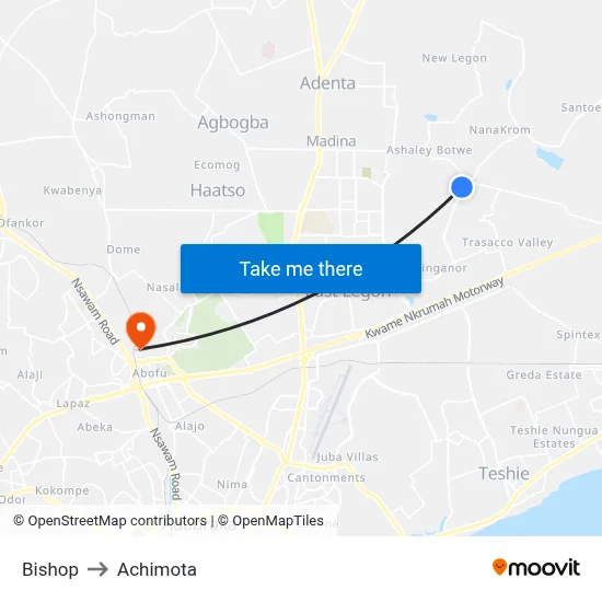 Bishop to Achimota map