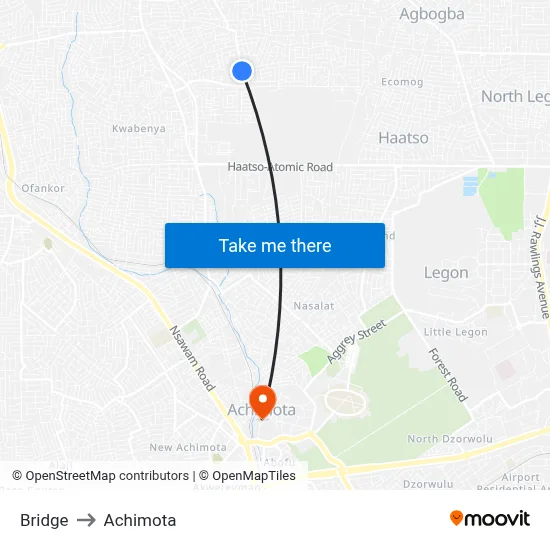 Bridge to Achimota map