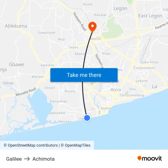 Galilee to Achimota map