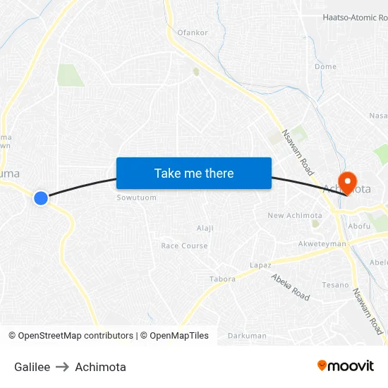 Galilee to Achimota map