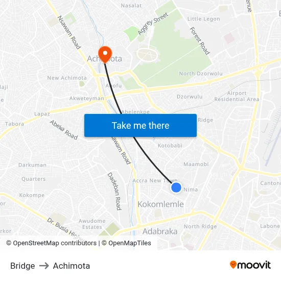 Bridge to Achimota map
