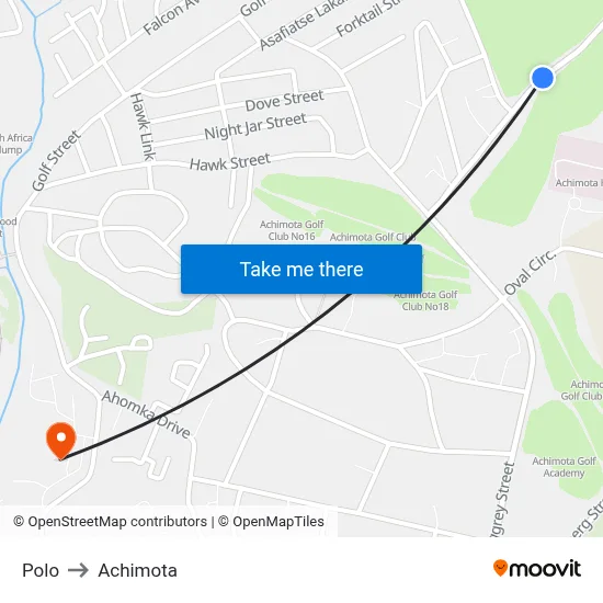 Polo to Achimota map