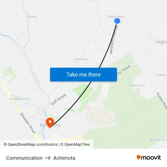 Communication to Achimota map
