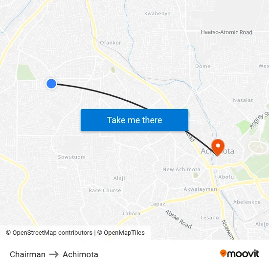 Chairman to Achimota map