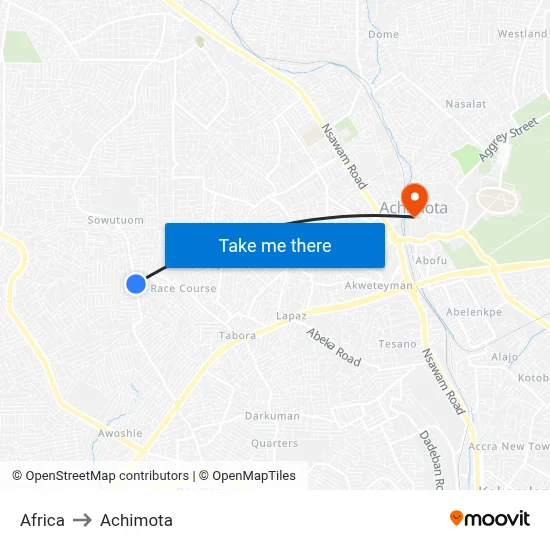 Africa to Achimota map