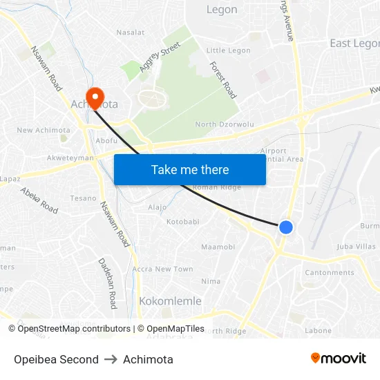 Opeibea Second to Achimota map