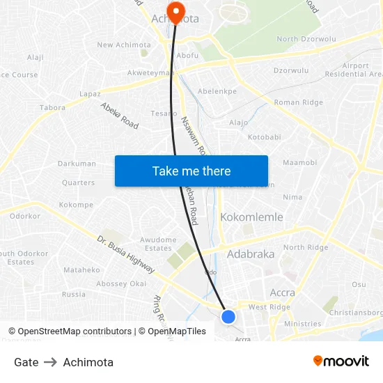 Gate to Achimota map