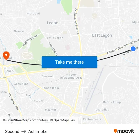 Second to Achimota map