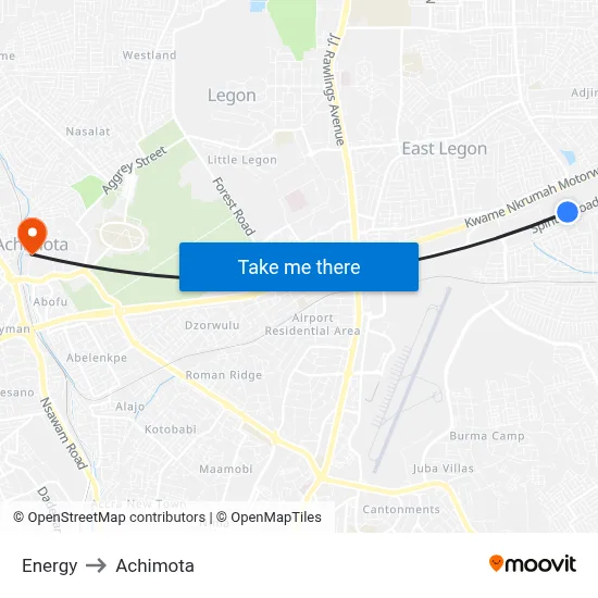 Energy to Achimota map