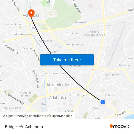 Bridge to Achimota map