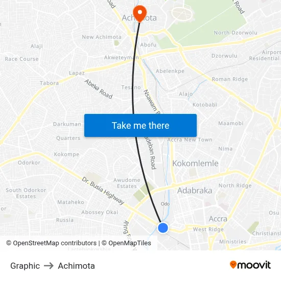 Graphic to Achimota map