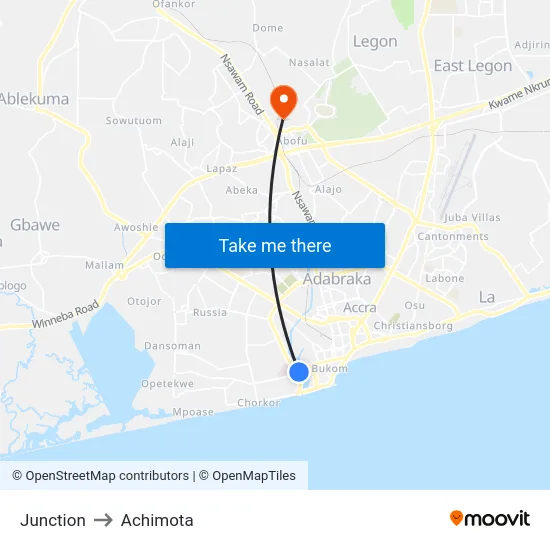 Junction to Achimota map