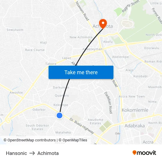 Hansonic to Achimota map