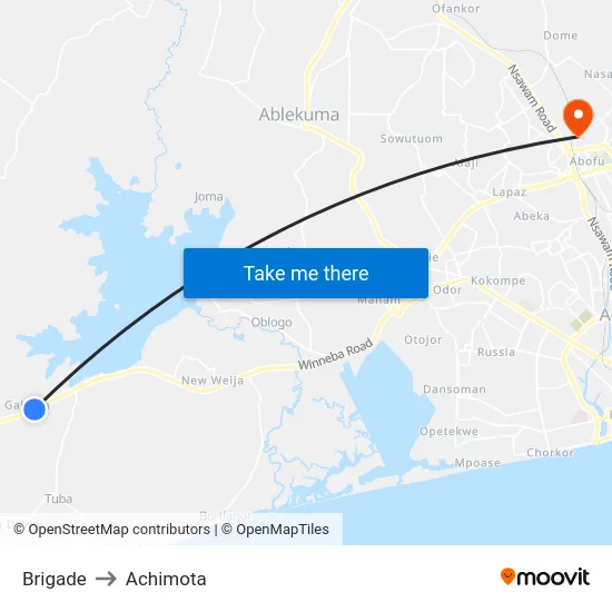 Brigade to Achimota map