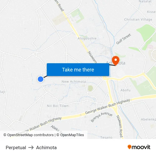 Perpetual to Achimota map