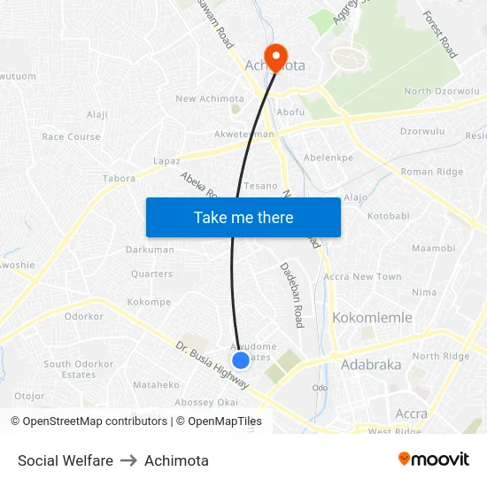 Social Welfare to Achimota map