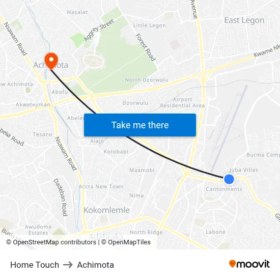 Home Touch to Achimota map