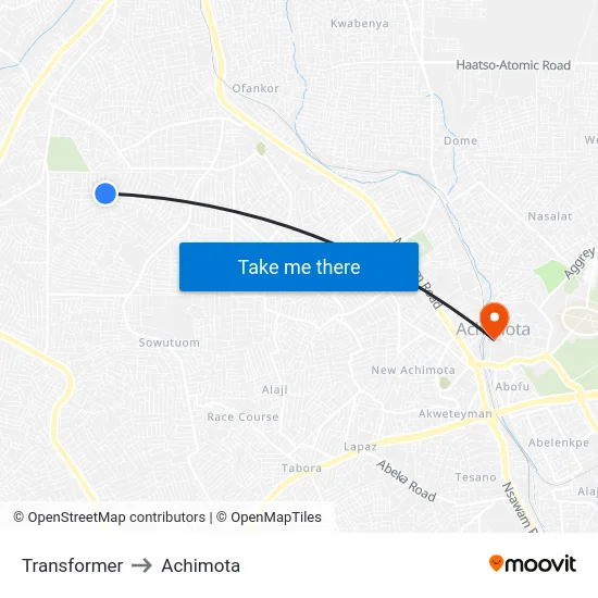 Transformer to Achimota map