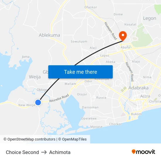 Choice Second to Achimota map