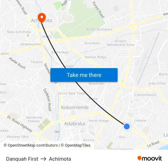 Danquah First to Achimota map