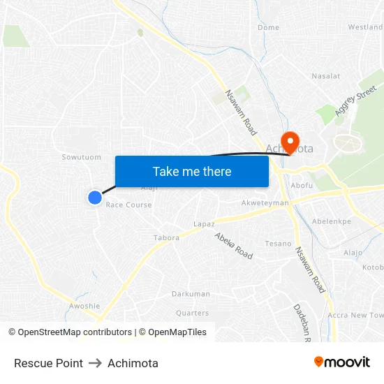 Rescue Point to Achimota map