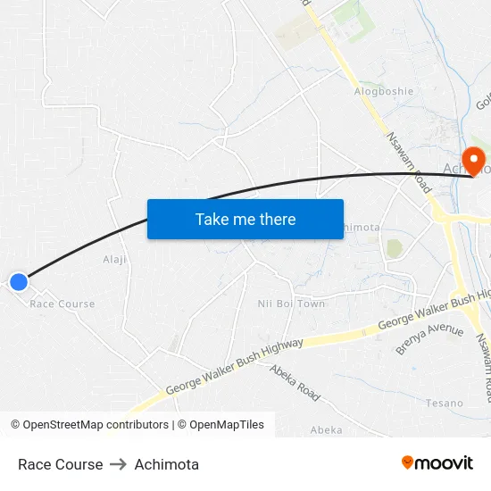 Race Course to Achimota map