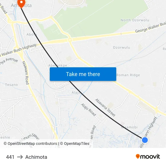 441 to Achimota map